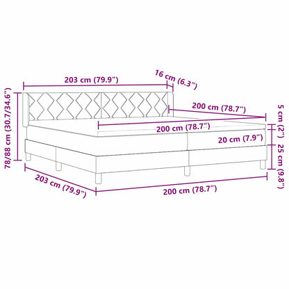 Postel S Boxspringem S Čelo Černý 200 X 200 Cm Textil