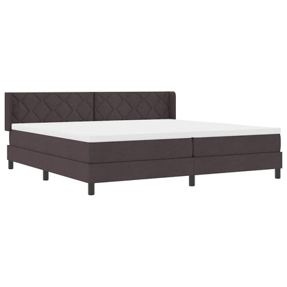 Postel S Boxspringem S Čelo Tmavě Hnědá 200 X 200 Cm Textil