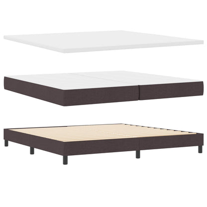 Postel S Boxspringem S Čelo Tmavě Hnědá 200 X 200 Cm Textil