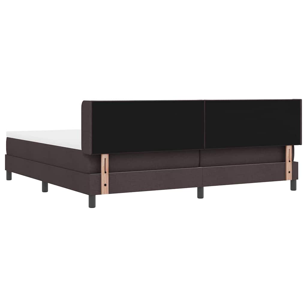 Postel S Boxspringem S Čelo Tmavě Hnědá 200 X 200 Cm Textil