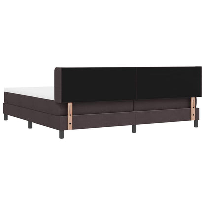 Postel S Boxspringem S Čelo Tmavě Hnědá 200 X 200 Cm Textil