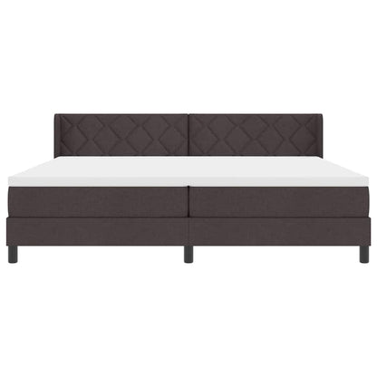 Postel S Boxspringem S Čelo Tmavě Hnědá 200 X 200 Cm Textil