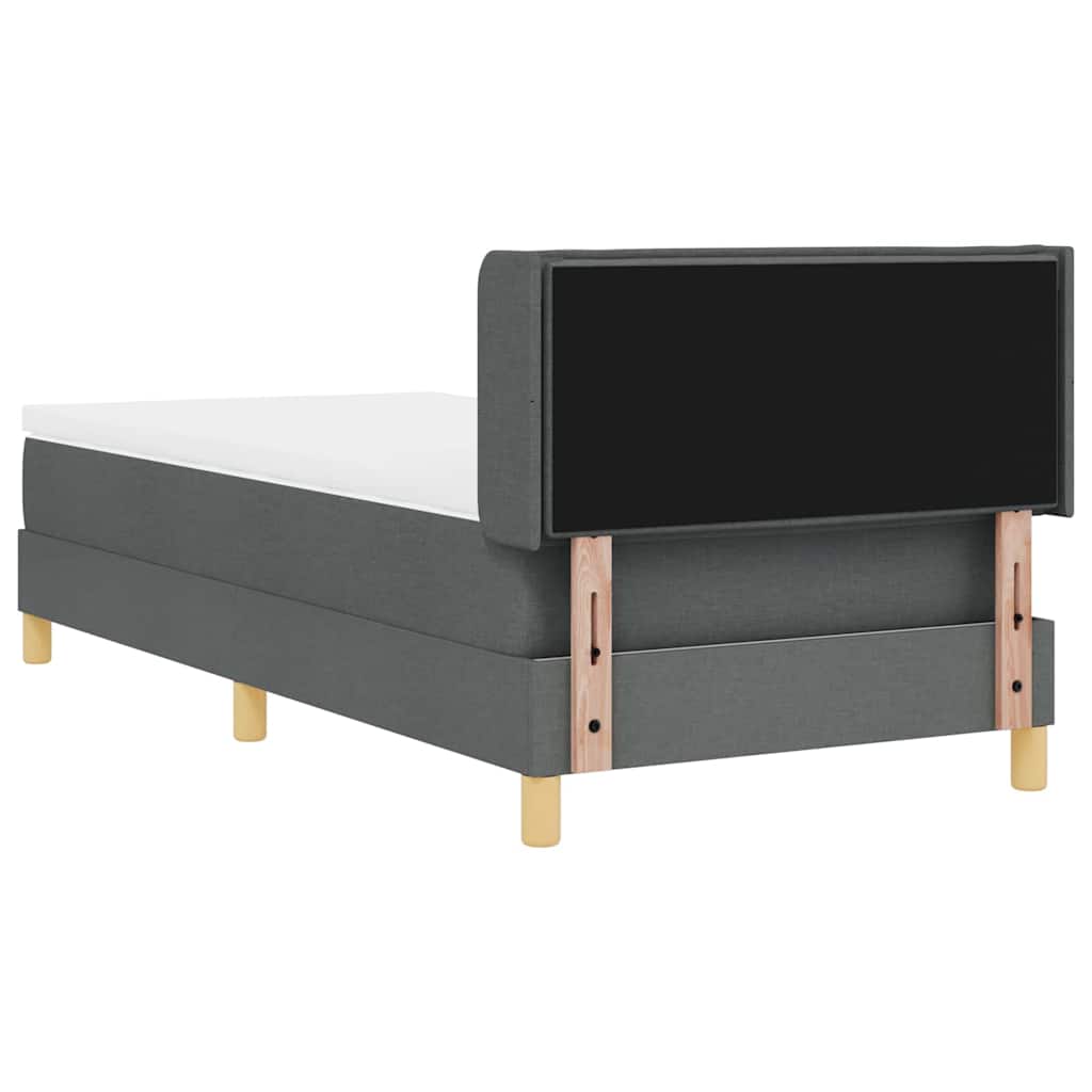 Postel S Boxspringem S Matrací Tmavě Šedá 200 X 80 Cm Textil