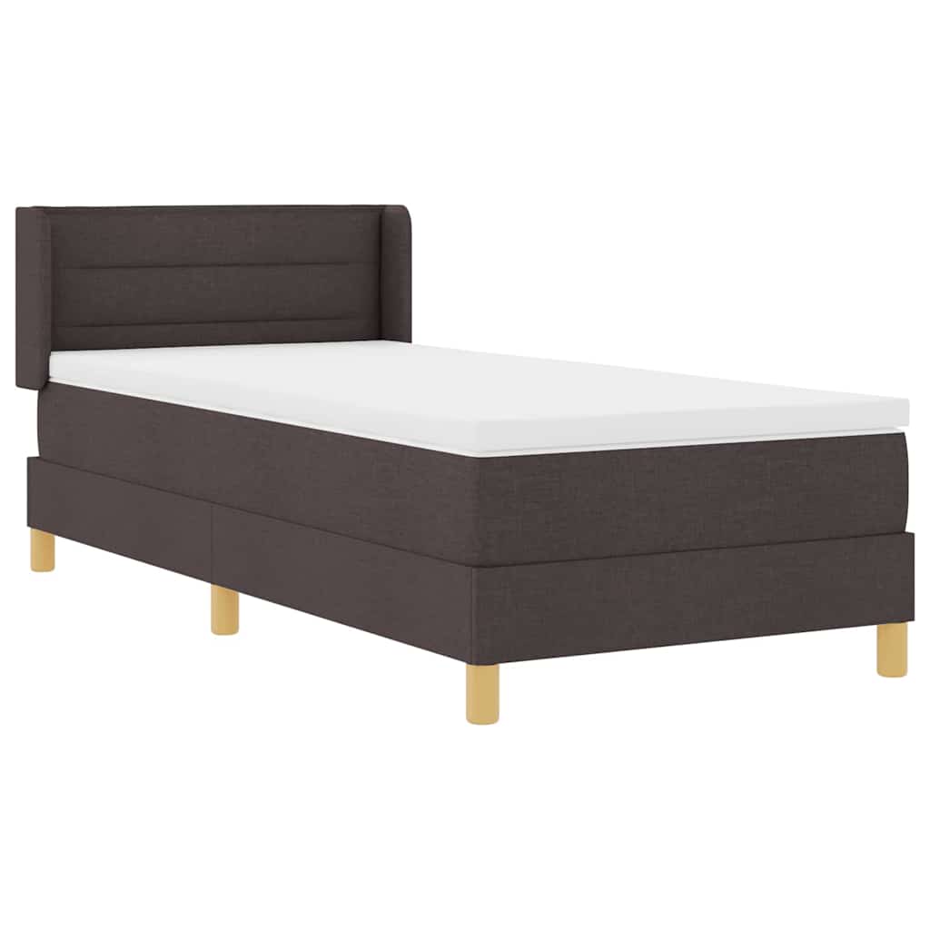 Postel S Boxspringem S Matrací Tmavě Hnědá 200 X 80 Cm Textil