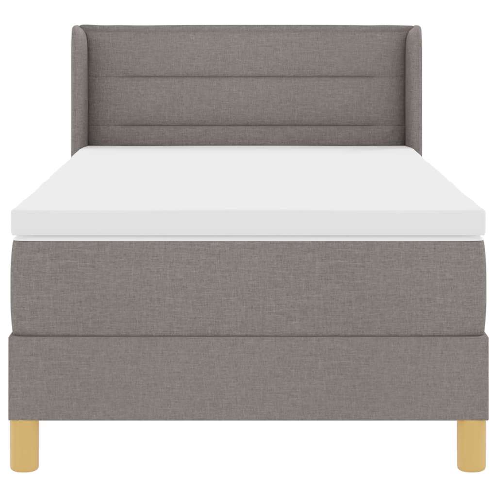 Postel S Boxspringem S Matrací S Čelo Taupe 200 X 80 Cm Textil