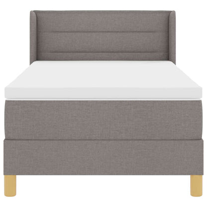 Postel S Boxspringem S Matrací S Čelo Taupe 200 X 80 Cm Textil