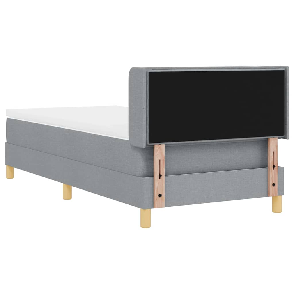 Postel S Boxspringem S Matrací Světle Šedá 190 X 90 Cm Textil