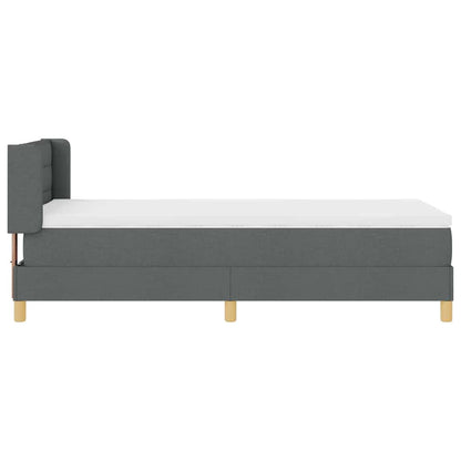 Postel S Boxspringem S Matrací Tmavě Šedá 190 X 90 Cm Textil
