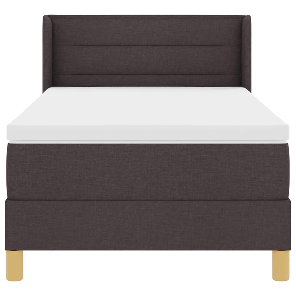 Postel S Boxspringem S Matrací Tmavě Hnědá 190 X 90 Cm Textil