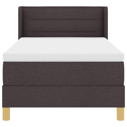 Postel S Boxspringem S Matrací Tmavě Hnědá 190 X 90 Cm Textil