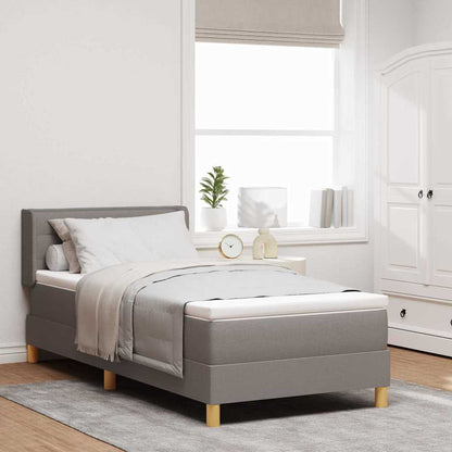 Postel S Boxspringem S Matrací S Čelo Taupe 190 X 90 Cm Textil