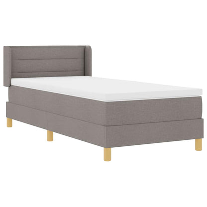 Postel S Boxspringem S Matrací S Čelo Taupe 190 X 90 Cm Textil