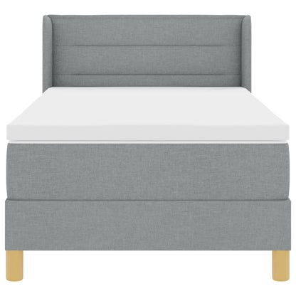 Postel S Boxspringem S Matrací Světle Šedá 200 X 90 Cm Textil