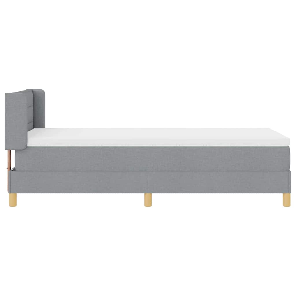 Postel S Boxspringem S Matrací Světle Šedá 200 X 90 Cm Textil