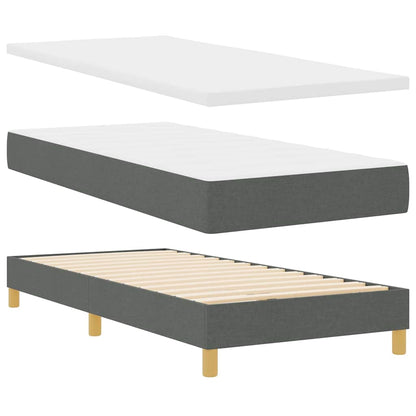 Postel S Boxspringem S Matrací Tmavě Šedá 200 X 90 Cm Textil