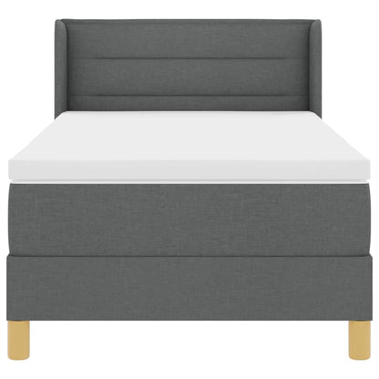 Postel S Boxspringem S Matrací Tmavě Šedá 200 X 90 Cm Textil