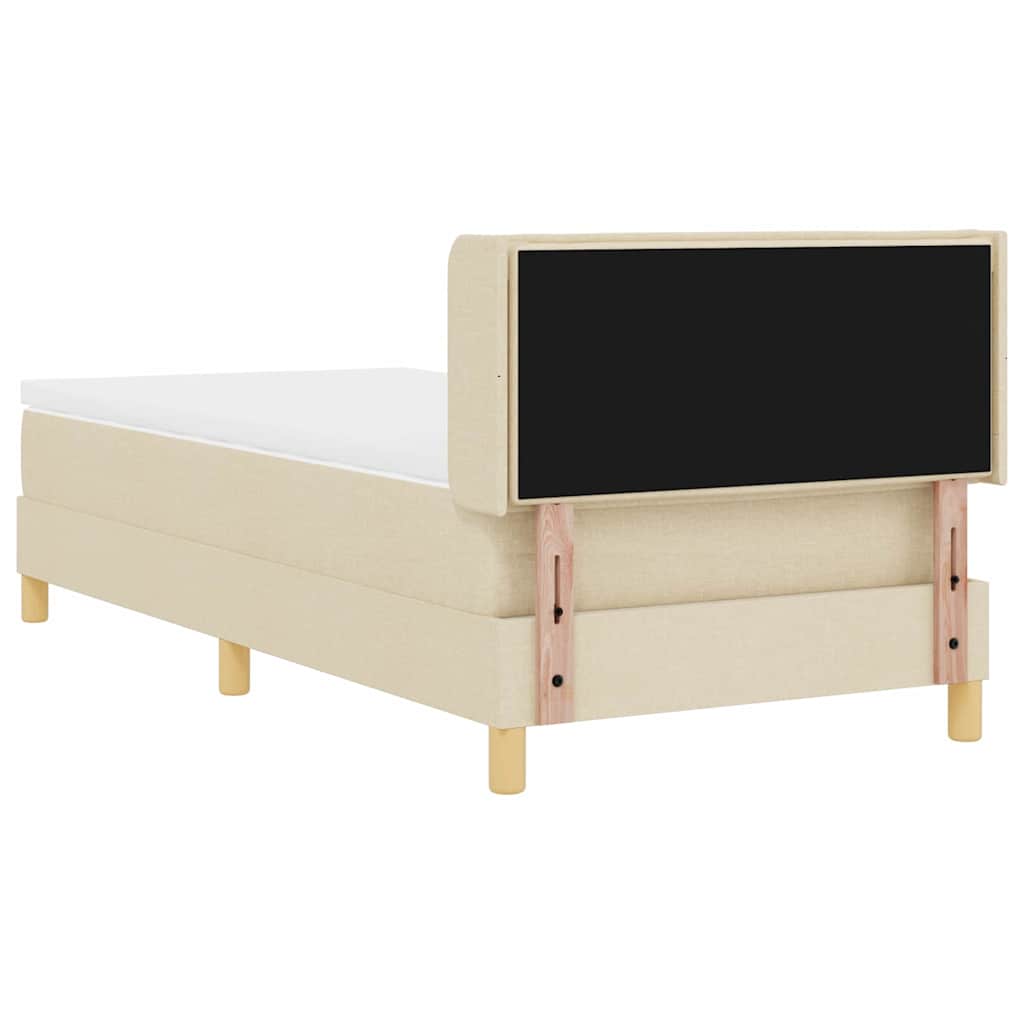 Postel S Boxspringem S Matrací Krémová 200 X 100 Cm Textil