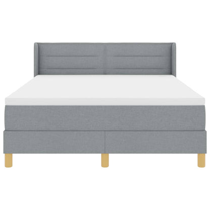 Postel S Boxspringem S Matrací Světle Šedá 200 X 140 Cm Textil