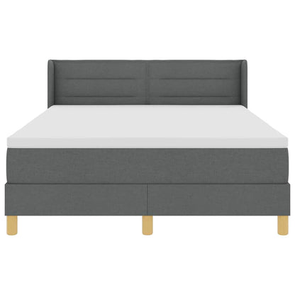 Postel S Boxspringem S Matrací Tmavě Šedá 200 X 140 Cm Textil