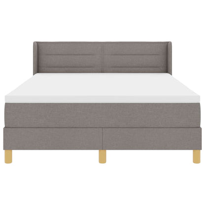 Postel S Boxspringem S Matrací S Čelo Taupe 200 X 140 Cm Textil