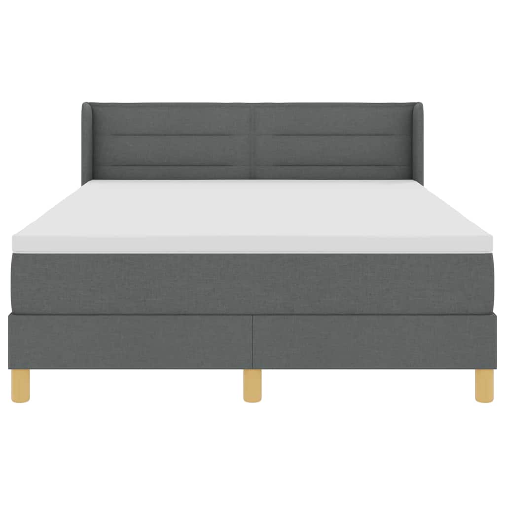 Postel S Boxspringem S Matrací Tmavě Šedá 200 X 160 Cm Textil