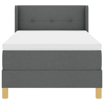 Postel S Boxspringem S Čelo Tmavě Šedá 200 X 80 Cm Textil