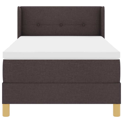 Postel S Boxspringem S Čelo Tmavě Hnědá 200 X 90 Cm Textil