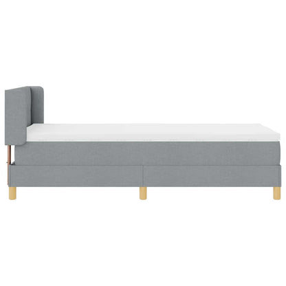 Postel S Boxspringem S Čelo Světle Šedá 200 X 100 Cm Textil