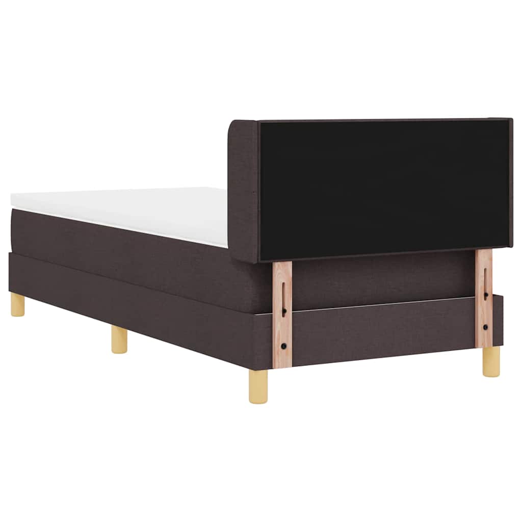 Postel S Boxspringem S Čelo Tmavě Hnědá 200 X 100 Cm Textil