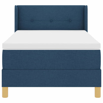 Postel S Boxspringem S Polštářem Modrá 200 X 100 Cm Textil