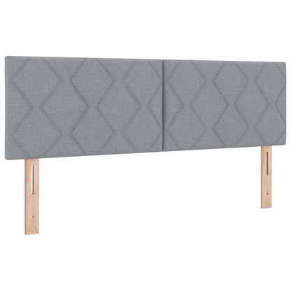 Postel S Boxspringem S Čelo Světle Šedá 190 X 140 Cm Textil
