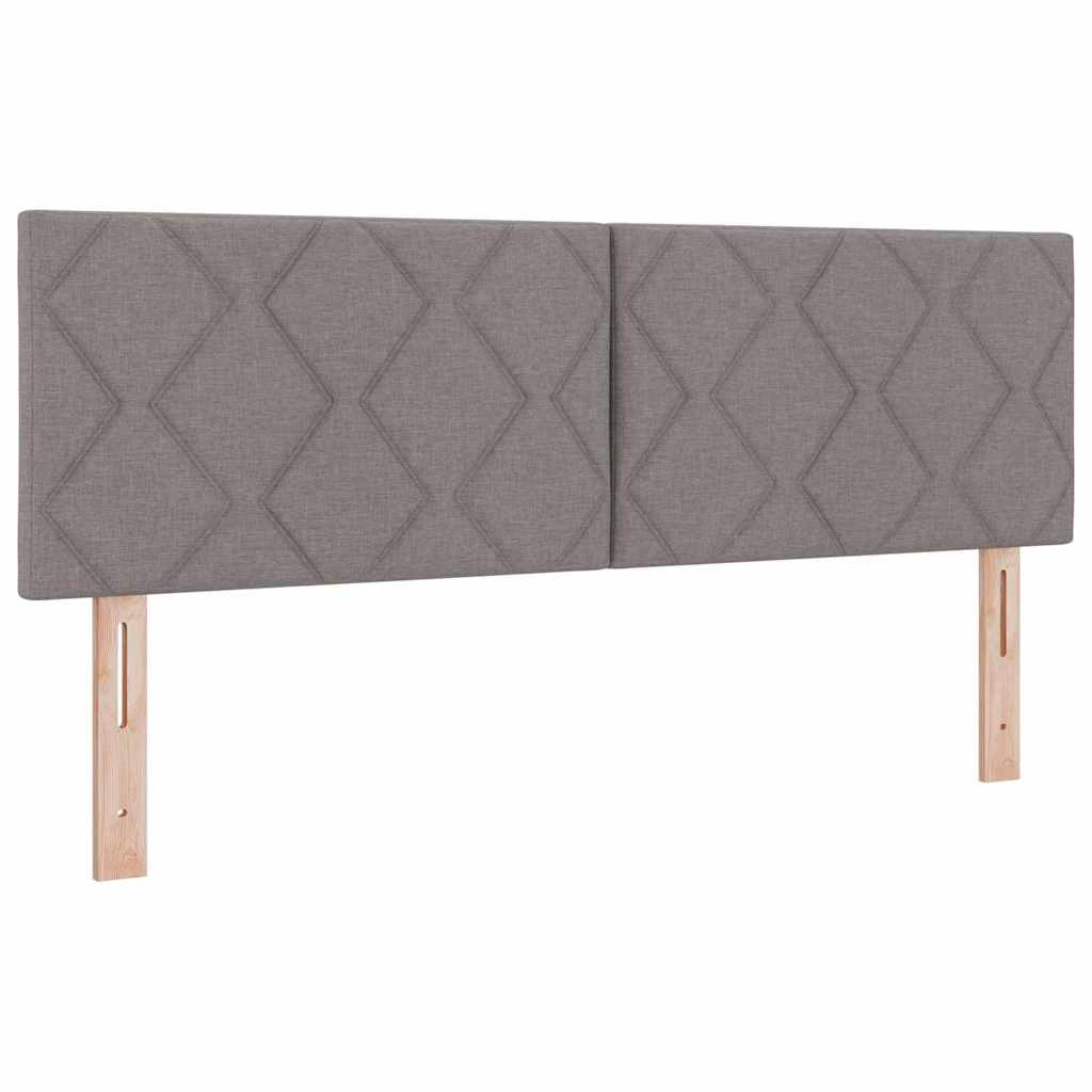 Postel S Boxspringem S Čelo Taupe 190 X 140 Cm Textil