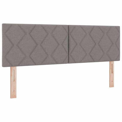 Postel S Boxspringem S Čelo Taupe 190 X 140 Cm Textil