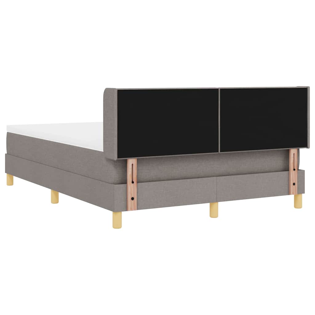 Postel S Boxspringem S Čelo Taupe 190 X 140 Cm Textil