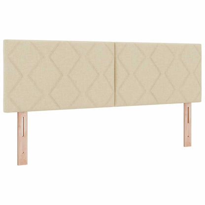 Postel S Boxspringem S Čelo Krémová 190 X 140 Cm Textil