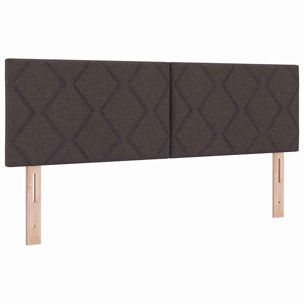Postel S Boxspringem S Čelo Tmavě Hnědá 200 X 140 Cm Textil