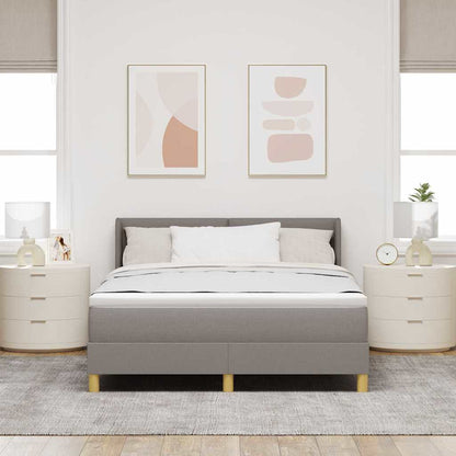 Postel S Boxspringem S Čelo Taupe 200 X 140 Cm Textil