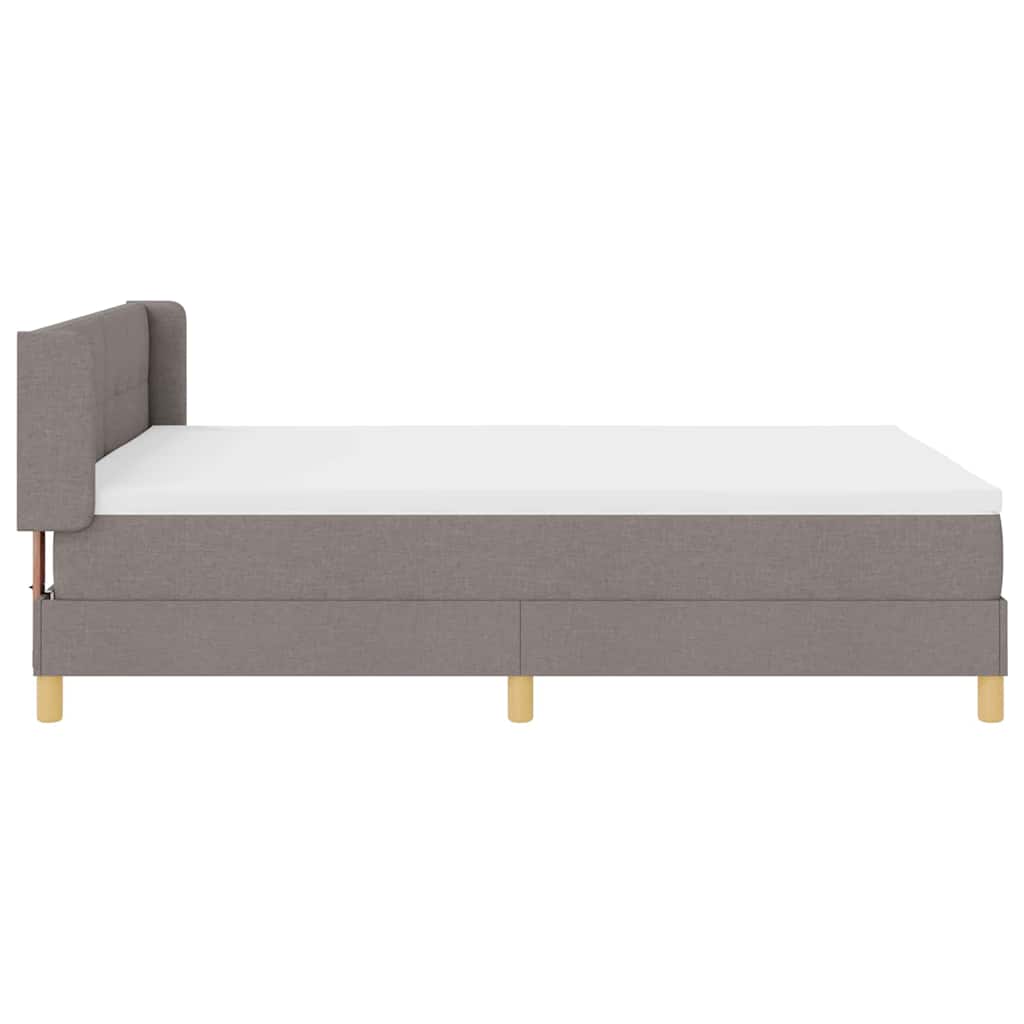 Postel S Boxspringem S Čelo Taupe 200 X 140 Cm Textil