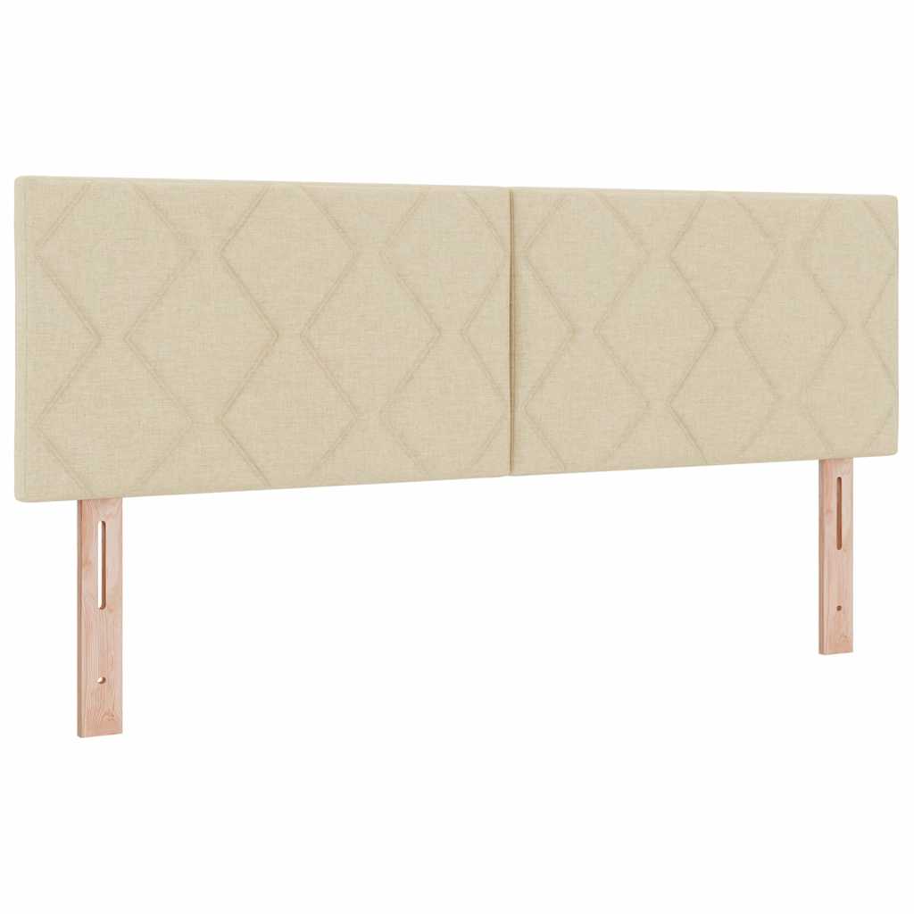Postel S Boxspringem S Polštářem Krémová 200 X 140 Cm Textil