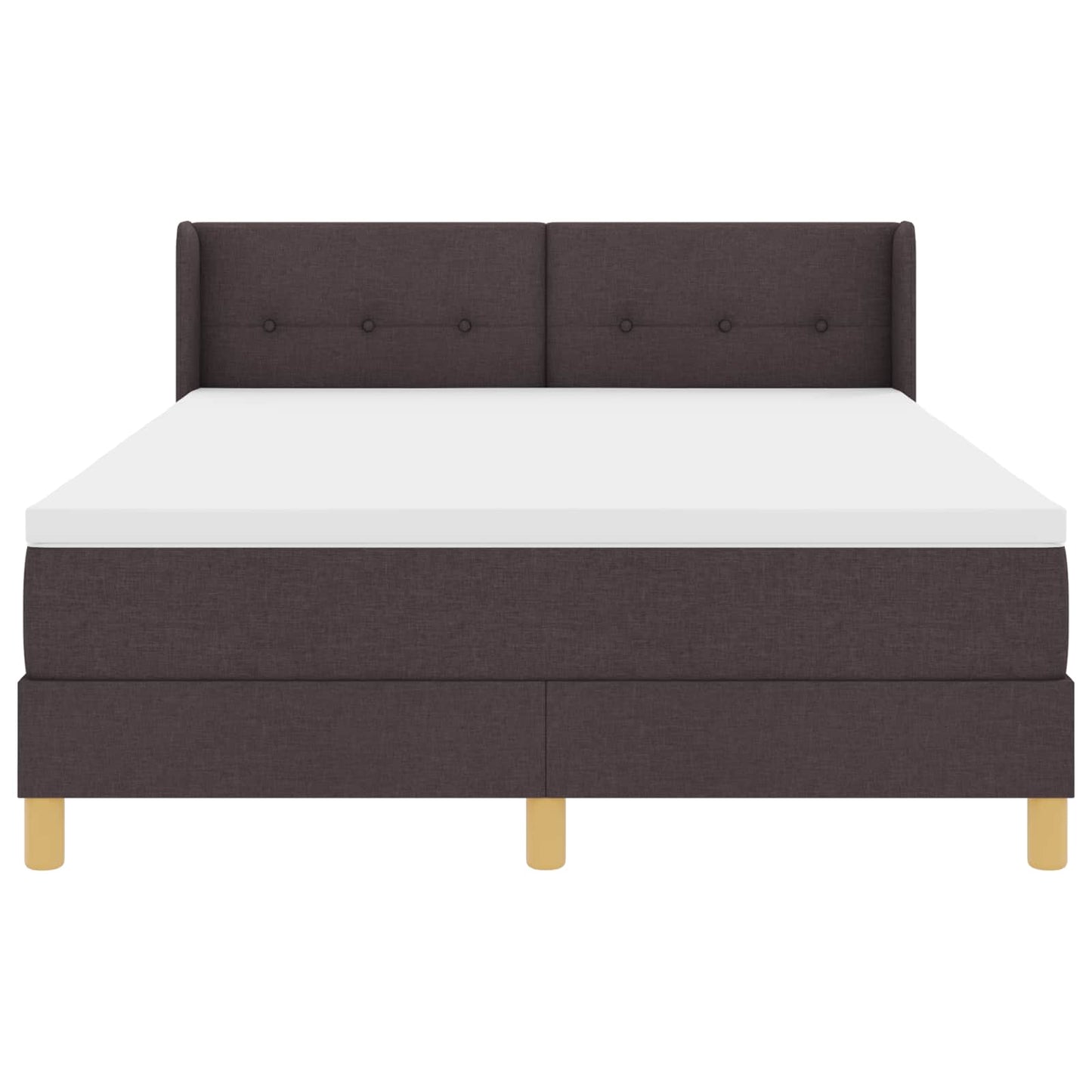 Postel S Boxspringem S Čelo Tmavě Hnědá 200 X 160 Cm Textil