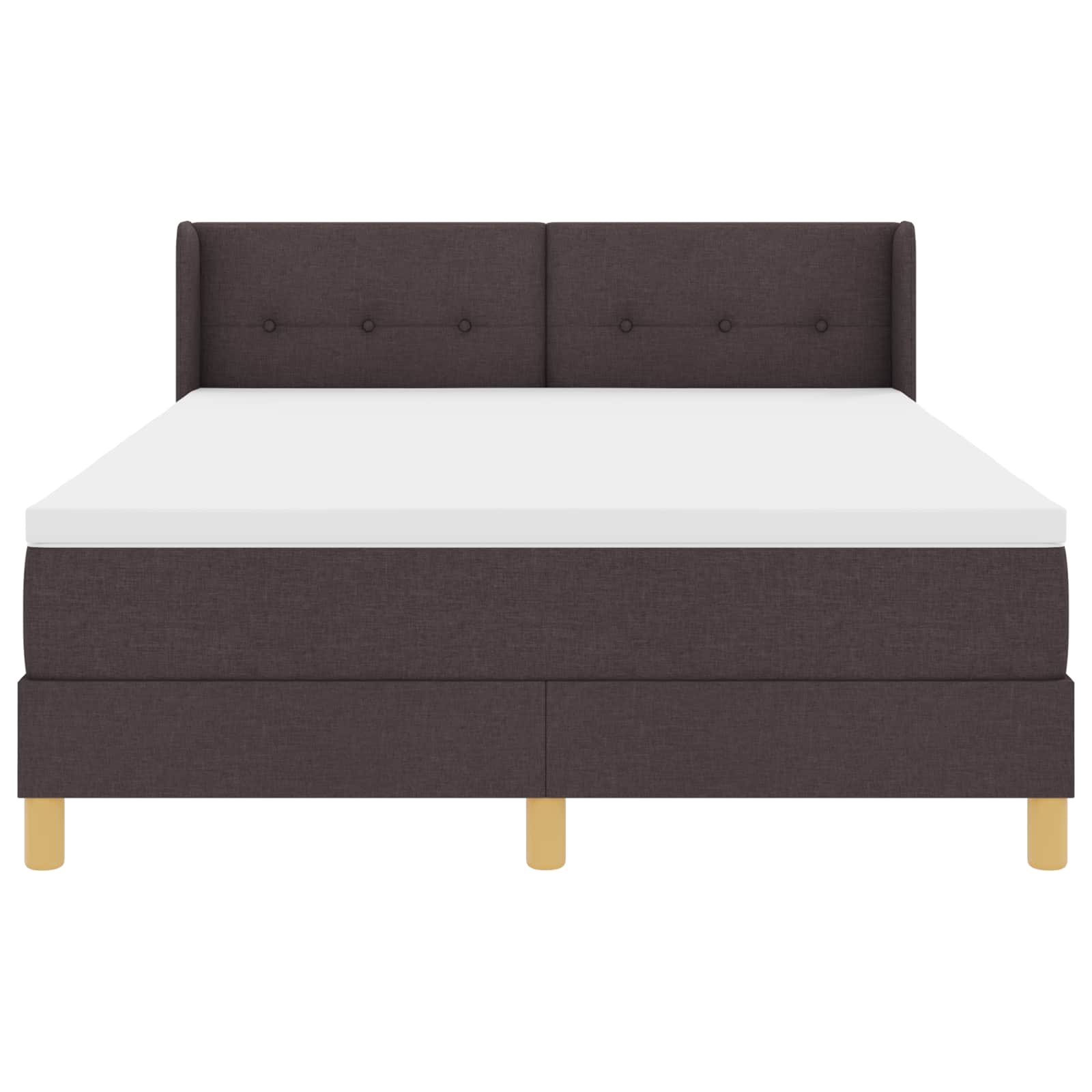Postel S Boxspringem S Čelo Tmavě Hnědá 200 X 160 Cm Textil