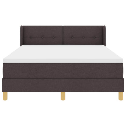 Postel S Boxspringem S Čelo Tmavě Hnědá 200 X 160 Cm Textil