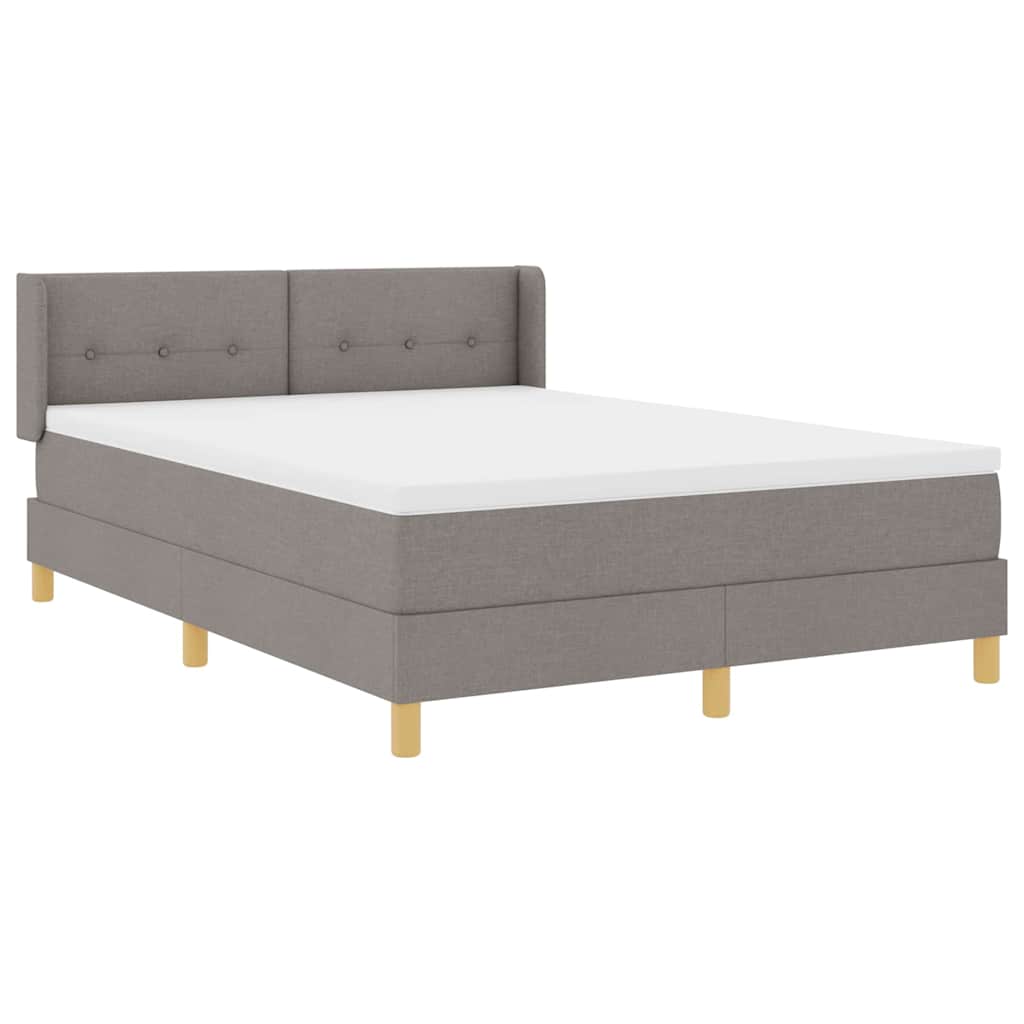 Postel S Boxspringem S Čelo Taupe 200 X 160 Cm Textil