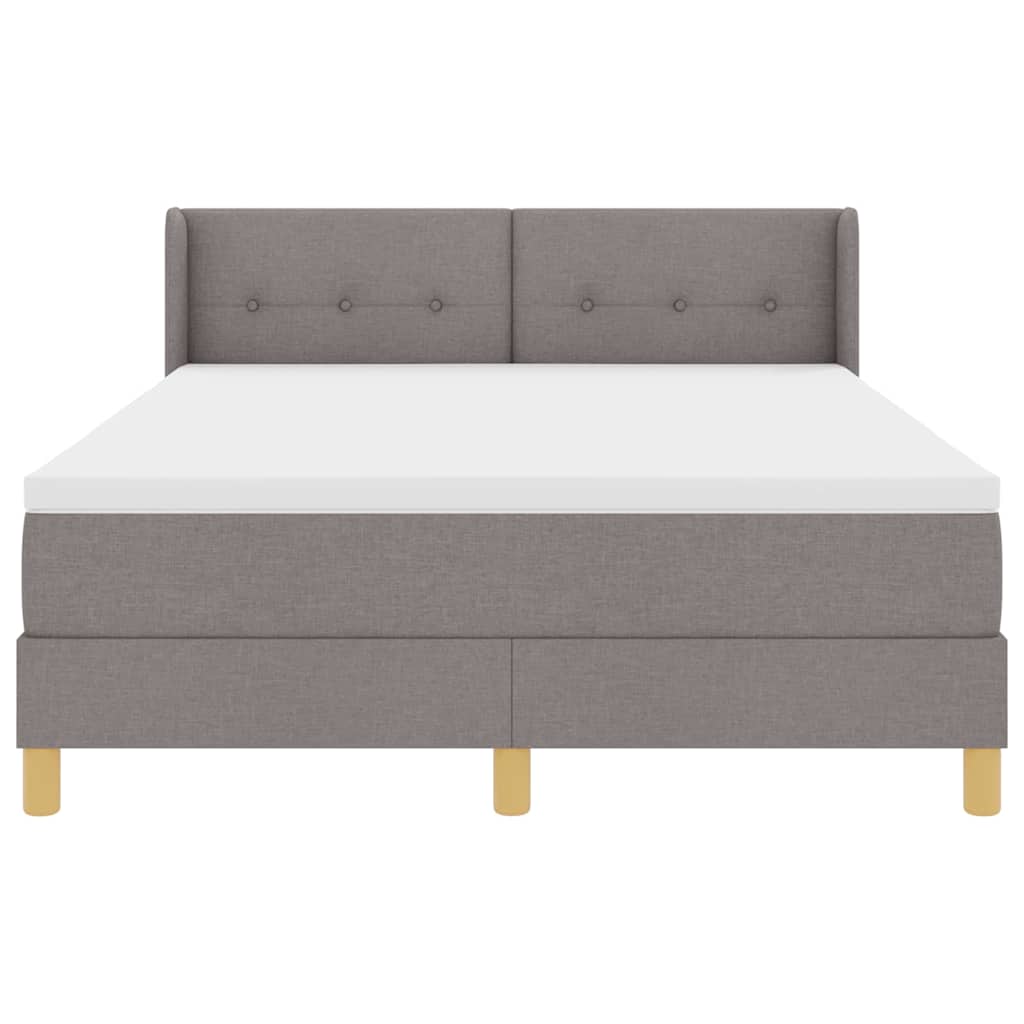 Postel S Boxspringem S Čelo Taupe 200 X 160 Cm Textil