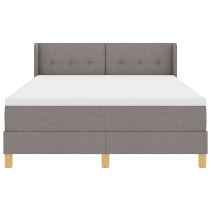 Postel S Boxspringem S Čelo Taupe 200 X 160 Cm Textil