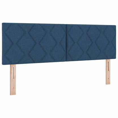 Postel S Boxspringem S Čelo Modrá 200 X 160 Cm Textil