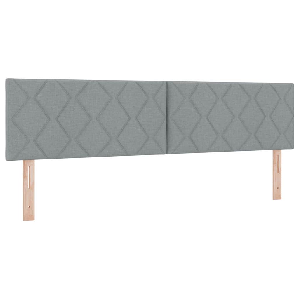Postel S Boxspringem S Čelo Světle Šedá 200 X 180 Cm Textil