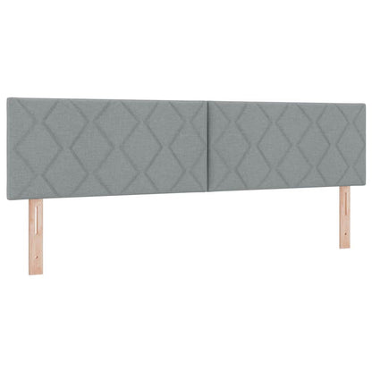 Postel S Boxspringem S Čelo Světle Šedá 200 X 180 Cm Textil