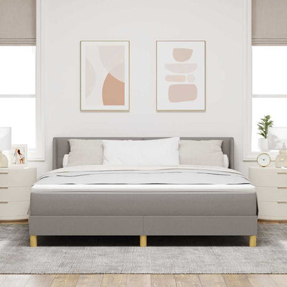Postel S Boxspringem S Čelo Taupe 200 X 180 Cm Textil