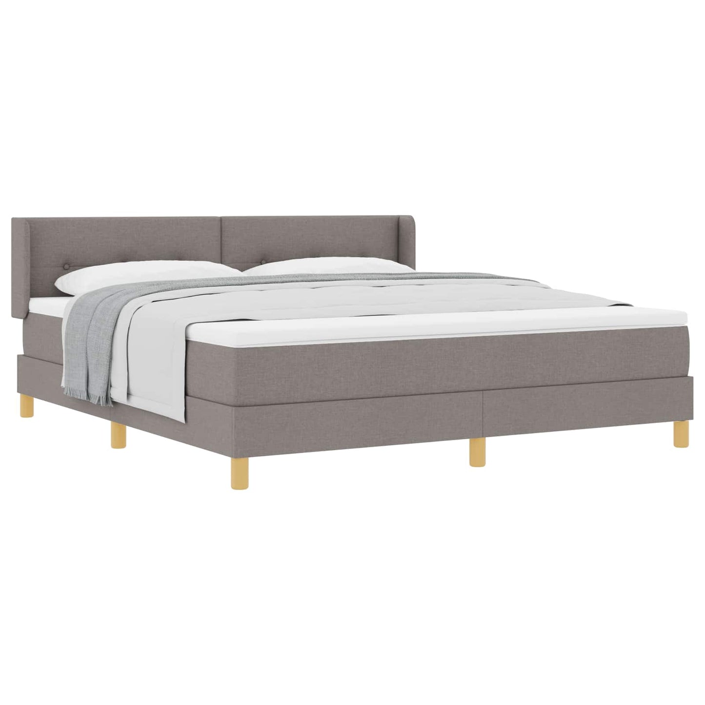 Postel S Boxspringem S Čelo Taupe 200 X 180 Cm Textil